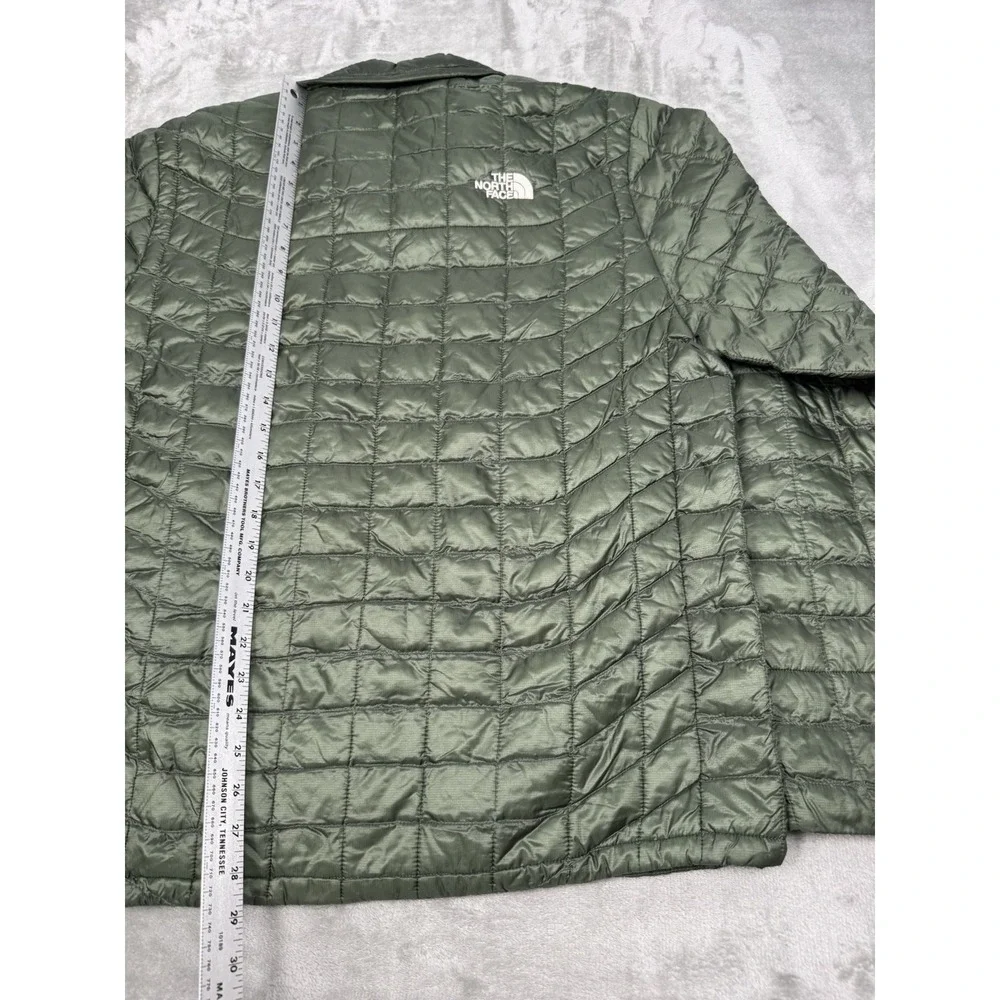 North Face Jacket Mens Large Olive Green Thermoball Eco Quilted Puffer Zip Trail